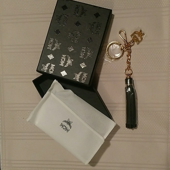 MCM Accessories - MCM Black and gold tassle keyring